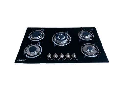 Tempered Glass Countertop 5 Burner Gas Hob 860mmx510mm