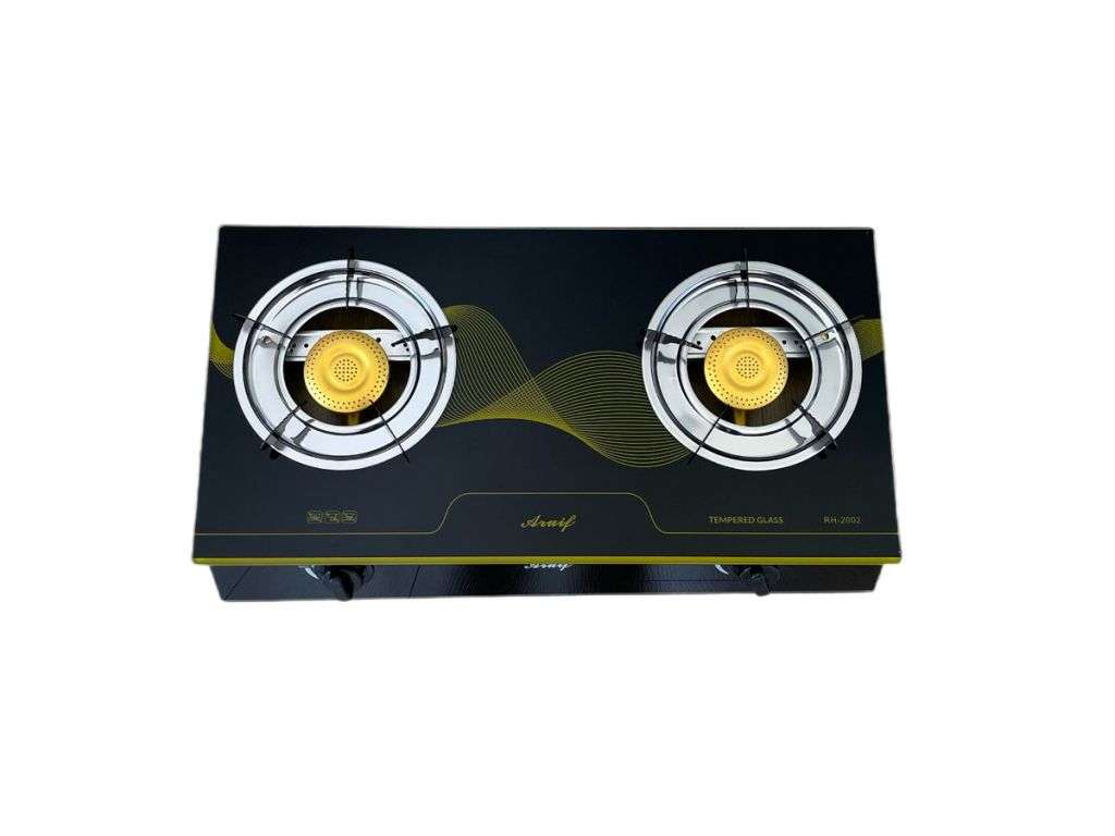 Aruif- Two Burner Auto Ignition Tempered Glass Gas Stove