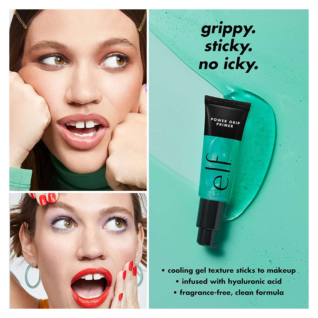 E.L.F. Power Grip Primer, Gel-Based & Hydrating Face Primer For Smoothing Skin & Gripping Makeup