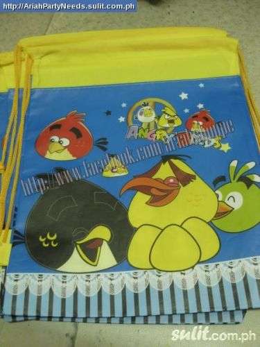 Angry Birds string draw string bag! Great for sleepover or swim costume and towel!