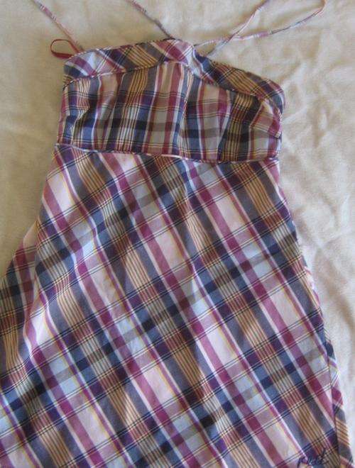 Pink Check Boob tube top (Medium) to fit size 32 - As New- R1 No Reserve Auction!