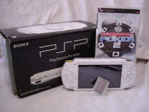 WHITE PSP Console Limited edition + Games and memory card, R1 No reserve