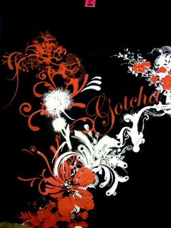 Gotcha - TShirt top Black with Rust and Withe - R1 No RESERVE