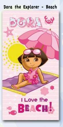 BRAND NEW DORA THE EXPLORER BEACH / BATH TOWEL + FREE DORA  GIFT