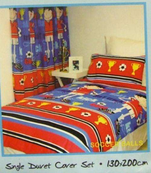 Duvet cover Set (Soccer Balls) Single duvet cover and pillow slips - Beautifull