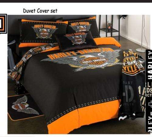 HARLEY DAVIDSON - Single bed Duvet cover and Pillow slip- R1 NO Reserve Auction
