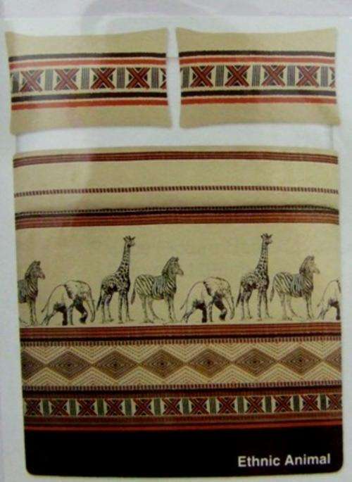 Ethnic Animal - Single bed Duvet cover and Pillow slip - R1 No RESERVE