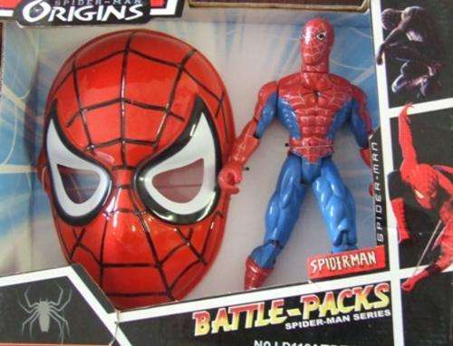 COOL Spiderman Action Costume MAKS and Spiderman Figure! R1 no RESERVE