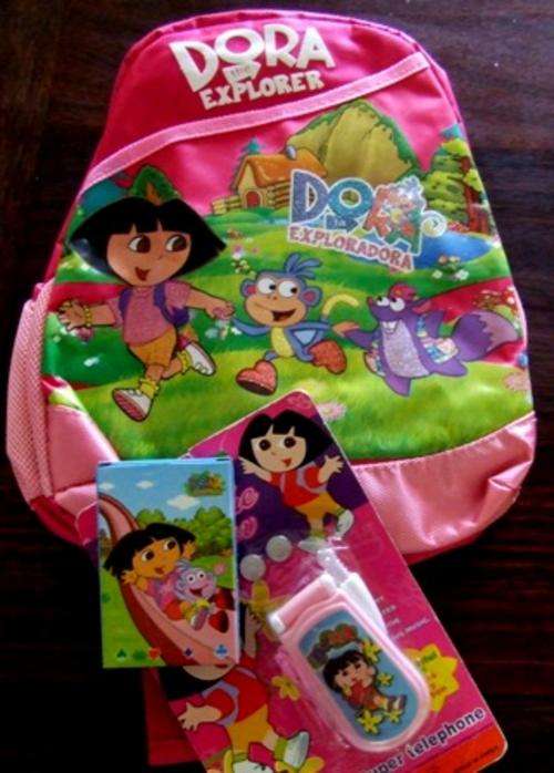 Beautifull DORA THE EXPLORER Back pack, cards and cell phone (all in pink)  Worth Every bid!
