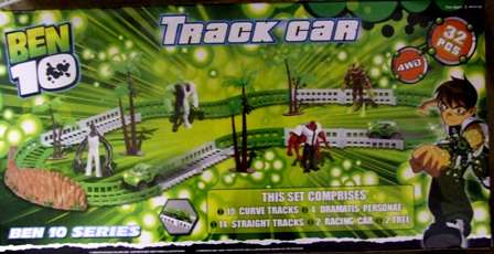 Brand NEW HUGE SET - 32 pc Battery operated Ben 10 CARS with Lights on track set! + 4 Ben 10 FIGURES