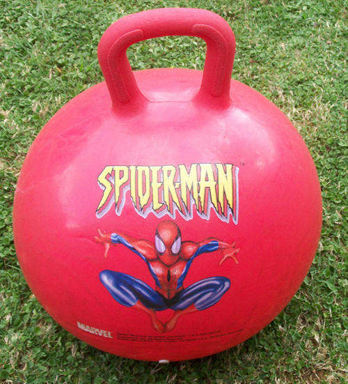 Red Spiderman Jumping ball on R1 No reserve  Auction!