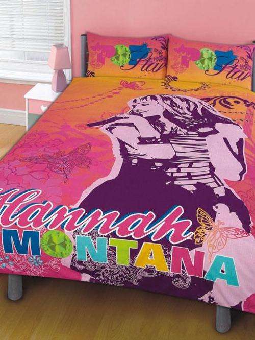 NEW Hannah Montana GEM Reversable Single bed Duvet cover and Pillow slip - R1 NO Reserve Auction