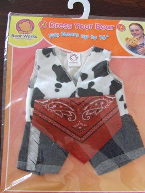 Bear works, Cow boy Outfit, Fits bears up to 16" (approx 40cm) Cool Gift!