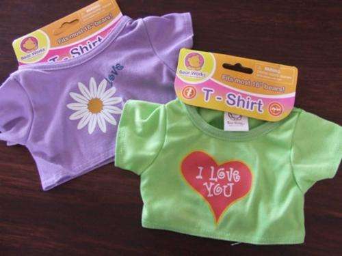 Bear works, Custom bear products, 2 x Tshirts- Fits bears up to 16" (approx 40cm) Cool Gift!