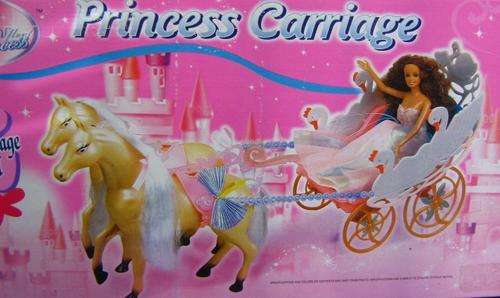 Large Princess Carriage with 2 horses and doll - with sound! R1 No Reserve auction