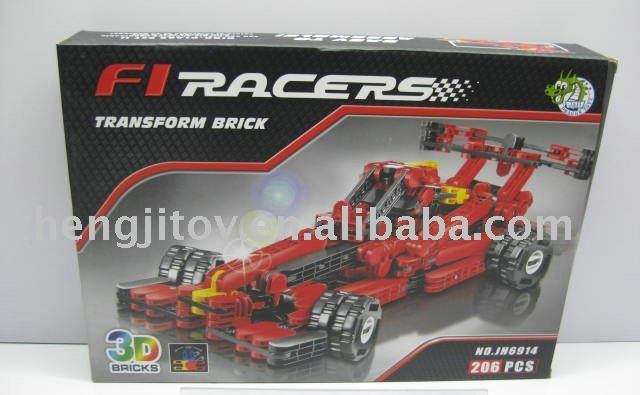 F1 RACERS TRANSFORM 3D BRICKS - 206 PIECES