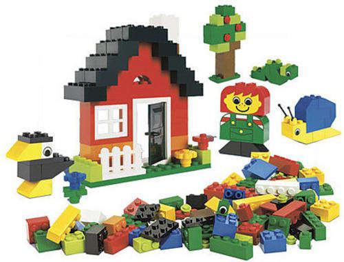 Tub with 176 piece brick set! GREAT GIFT for any little toddler!