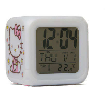 Hello Kitty Colourfull Led Alarm CLOCK  - R1 No Reserve - Great Gift!