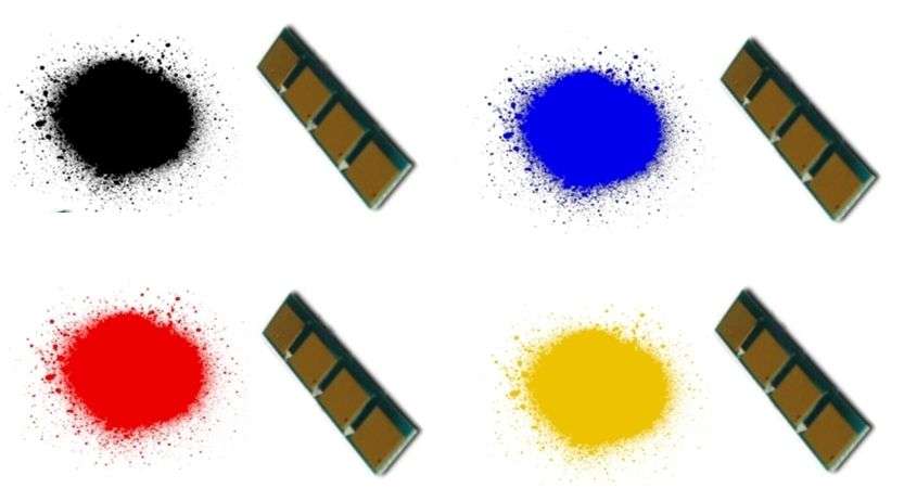 Set of toner powder and chip to refill 407 Cartridge