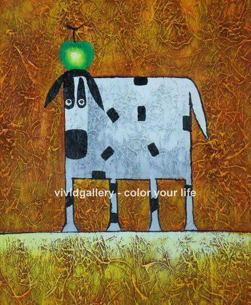 Framed Hand-painted Stock Oil Painting Cartoon Kids Children Cute Animals SA27