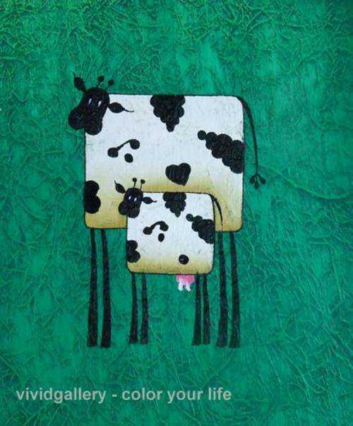 Framed Hand-painted Stock Oil Painting Cartoon Kids Children Cute Animals SA33