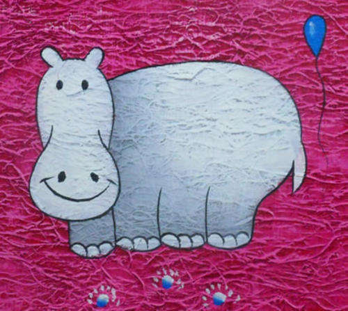 Framed Hand-painted Canvas Oil Painting Cartoon Cute Animals Kids Children SA45