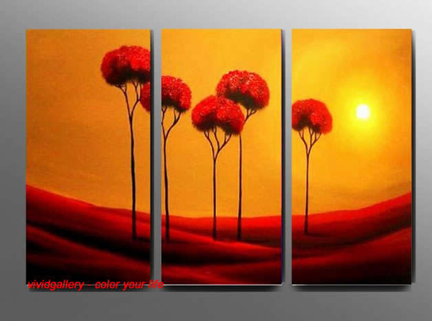 Hand-painted Oil Painting Large 120cmx80cm Abstract Deco Art Modern Landscape Trees GSL006
