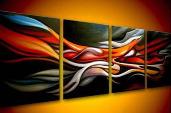 Framed Stretched Oil Painting Hand-painted Canvas 120cmx40cm Modern Abstract Deco Art GY011
