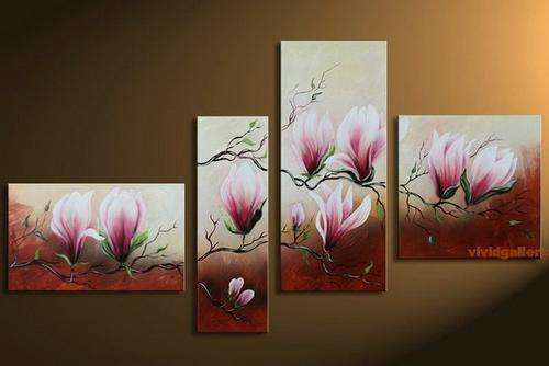 Hand-painted Oil Painting Large 140cmx90cm Modern Pink Flowers Deco Art HD5011