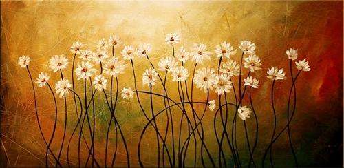Rolled Huge Oil Painting Hand-painted Canvas 120cmx60cm Modern Flowers Red Poppies Deco Art ABF030