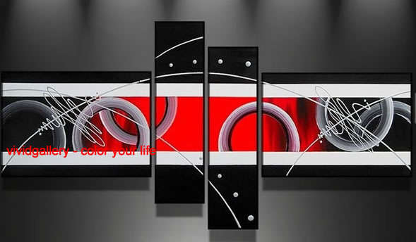 Huge Group Oil Painting Hand-painted Canvas 160cmx90cm Modern Abstract Black Red GF4069