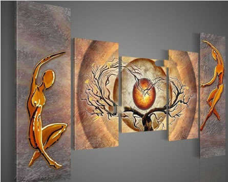 Huge Group Rolled Oil Painting Hand-painted Canvas 150cmx90cm Modern Abstract Figure N0634