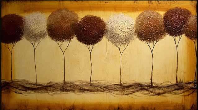 Huge Oil Painting Hand-painted Canvas 120cmx60cm Modern Landscape Trees Home Deco ABL009