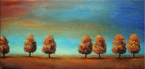 Huge Oil Painting Hand-painted Canvas 120cmx60cm Modern Landscape Trees Home Deco ABL001