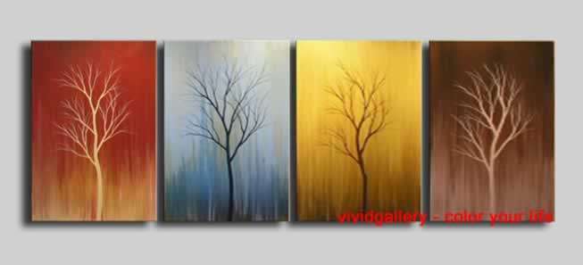 Huge Group Oil Painting Hand-painted Canvas 160cmx50cm Modern Abstract Landscape Trees GSL036