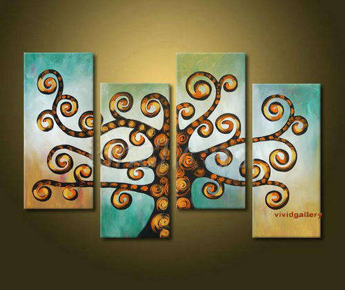Group Oil Painting Huge Abstract Coulorful Trees G41
