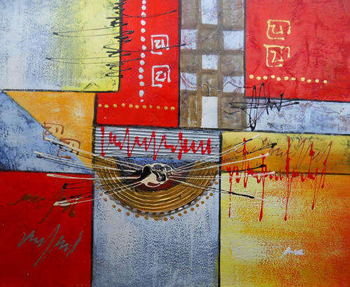 Handmade Canvas Signed Oil Painting 20"x24" Modern Abstract rr34