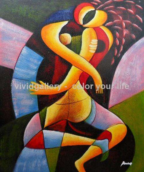 Signed Canvas Handmade Oil Painting 24"x20"Modern Abstract Nud Lover rr05