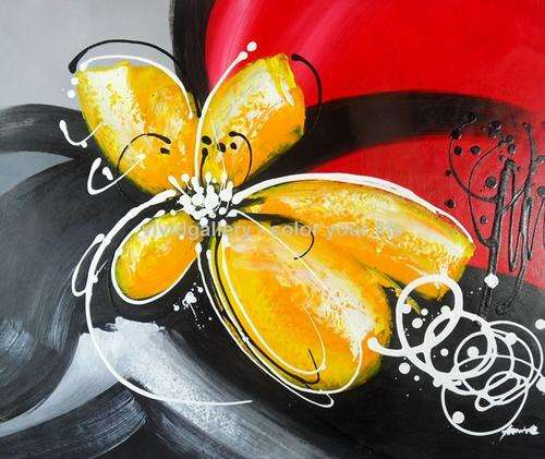 Signed Canvas Handmade Oil Painting 24"x20"Modern Abstract Flowers Rose rr96