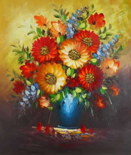 Handmade Canvas Oil Painting 50CMX60CM Flowers Roses in Vase HG69