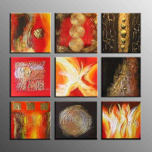 Hand-painted Canvas Oil Painting Modern Abstract 9 pcs Deco Art G902