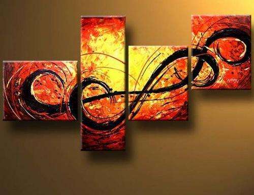 Hand-painted Canvas Oil Painting Modern Abstract Sunrise Deco Art G414