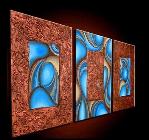 Signed Canvas Handmade Oil Painting 150CMX80CM Modern Abstract Blue HC056