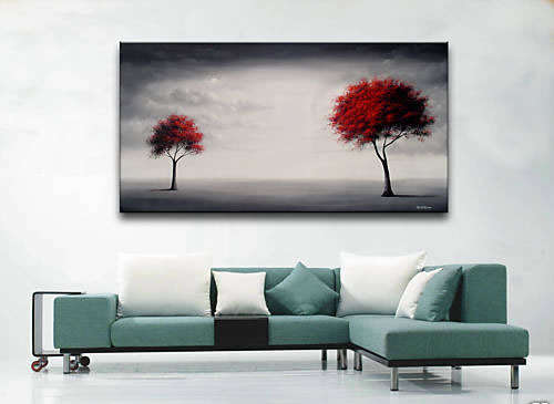 Hand-painted Canvas Oil Painting 120cmx60cm Modern Landscape Trees LF176