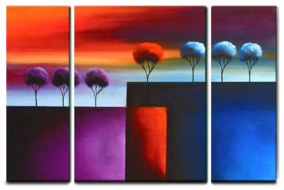 Handmade Signed Canvas Oil Painting 120cmx90cm Modern Landscape Trees G04