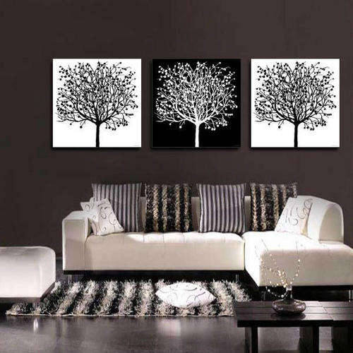 Handmade Signed Canvas Oil Painting 180cmx60cm Modern Black White G469