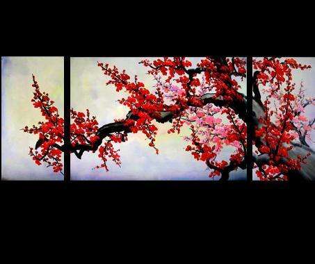 Handmade Signed Canvas Oil Painting 150cmx60cm Modern Flowers Blossom G478