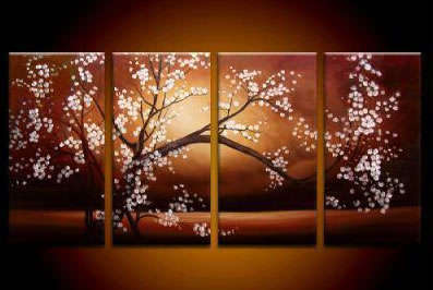 Handmade Signed Canvas Oil Painting 140cmx70cm Modern Flowers Blossom G481