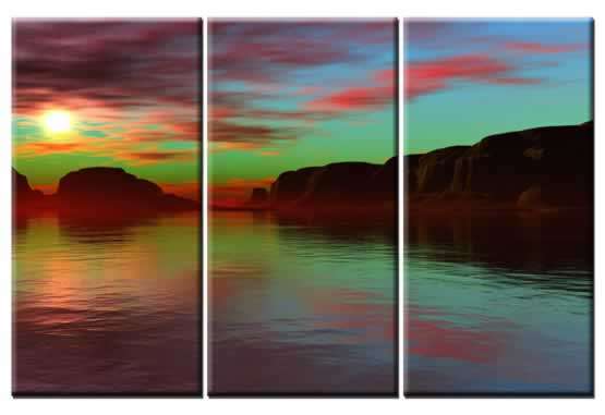 Hand-painted Canvas Oil Painting 120cmx80cm Seascape Rock Sunset G571