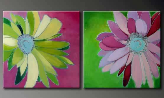Hand-painted Canvas Oil Painting 120cmx60cm Abstract Flowers Daisy G586